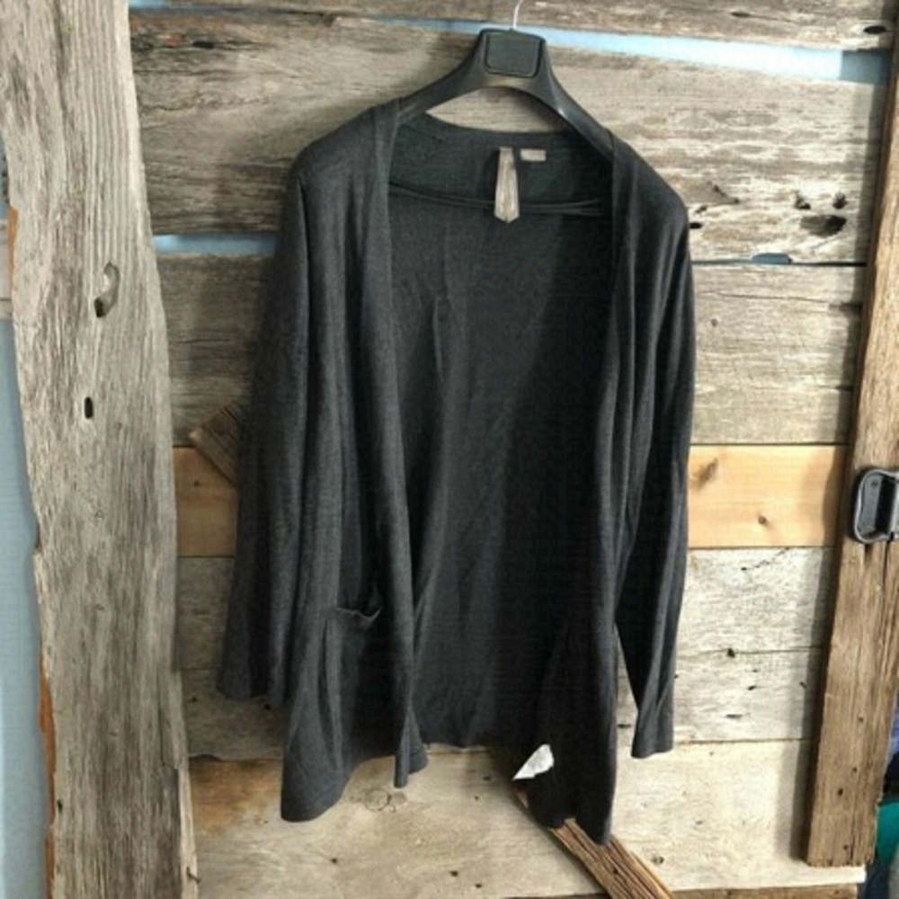 Penningtons Plus Size 4X Dark Grey Sweatshirt Cardigan